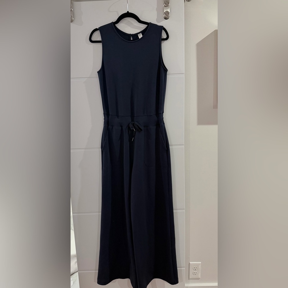 SPANX Navy Drawstring Waist Jumpsuit
